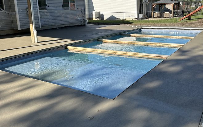 Pool with concrete
